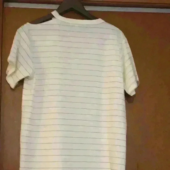 Molly Bracken Ecru Gold Striped Tee Size L/XL - Picture 3 of 7